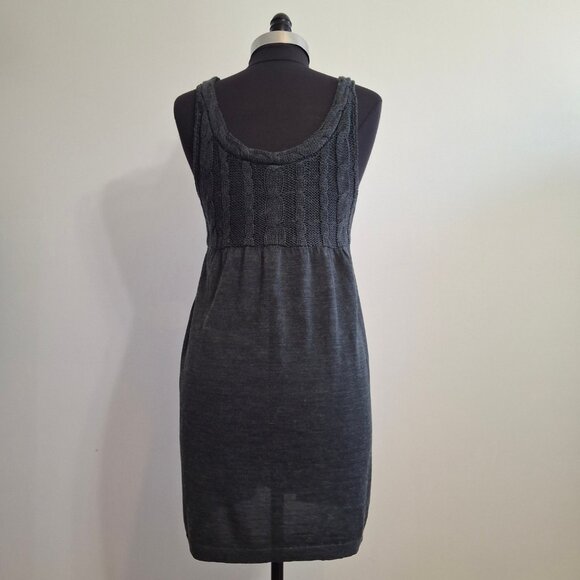 Babydoll  Cable Knit Dress Jumper Size M Empire Waist Chunky Cable Knit on Top - Picture 10 of 16